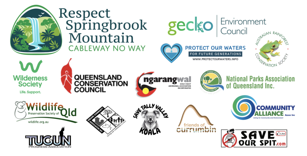 Respect Springbrook Mountain logo and all logos of coalition member groups